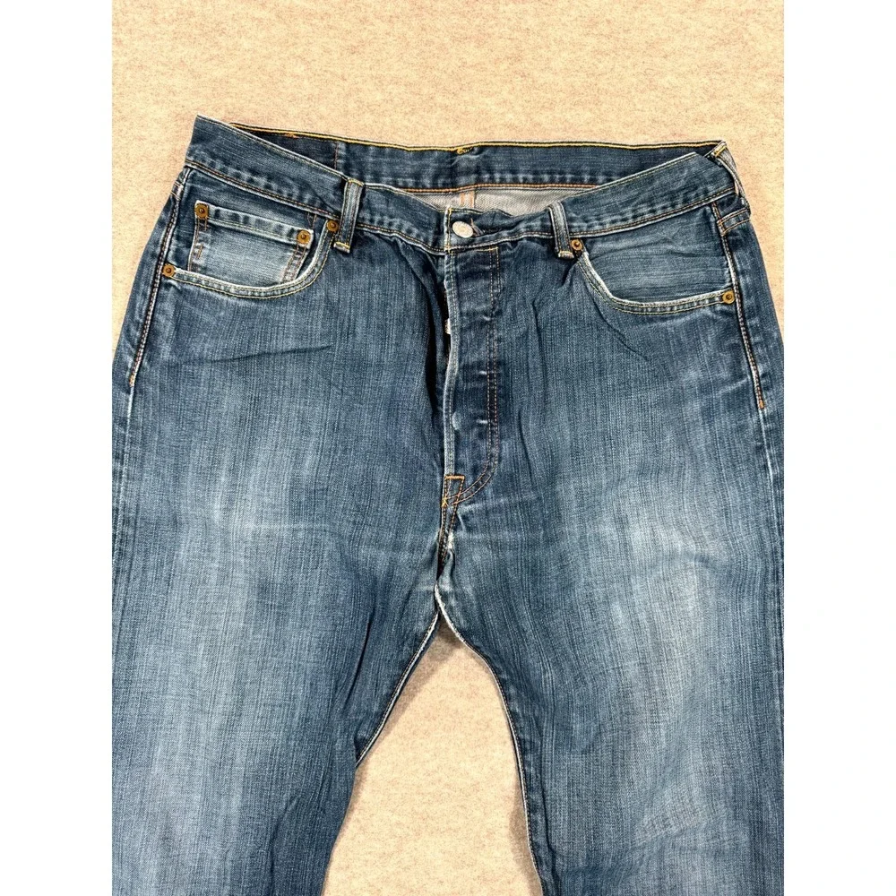 Levis 501 Original Straight Leg Jeans Mens 36x34 Blue Denim 14501-0033